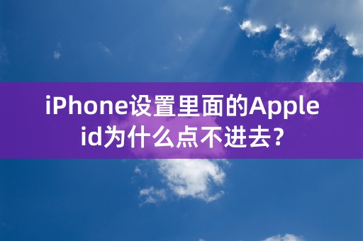 iPhone设置里面的Appleid为什么点不进去？