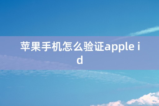 苹果手机怎么验证apple id