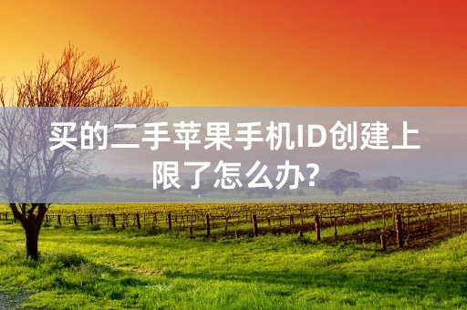 买的二手苹果手机ID创建上限了怎么办?