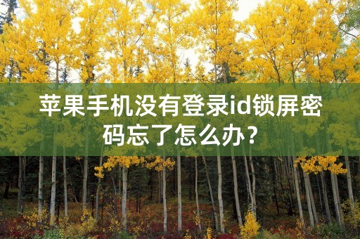 苹果手机没有登录id锁屏密码忘了怎么办？