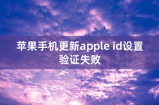 苹果手机更新apple id设置验证失败