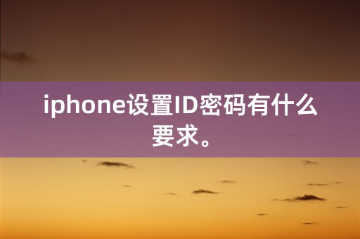 iphone设置ID密码有什么要求。