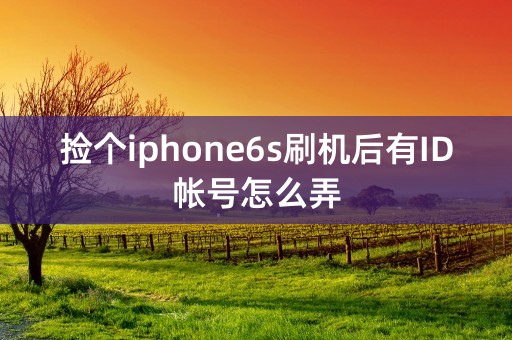 捡个iphone6s刷机后有ID帐号怎么弄