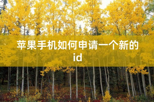 苹果手机如何申请一个新的id