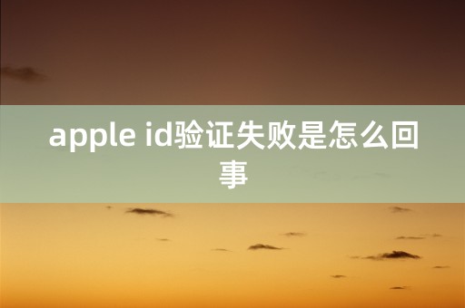 apple id验证失败是怎么回事