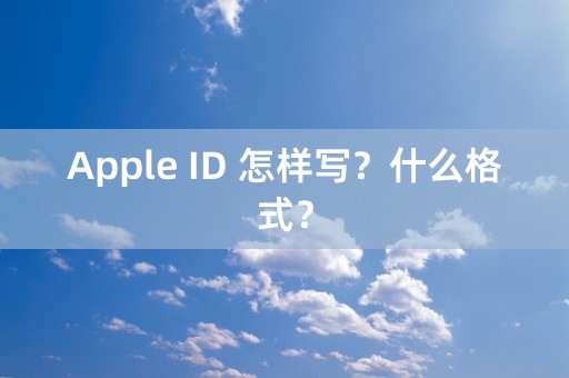 Apple ID 怎样写？什么格式？