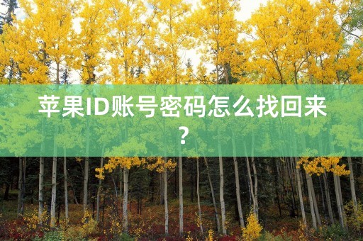 苹果ID账号密码怎么找回来？