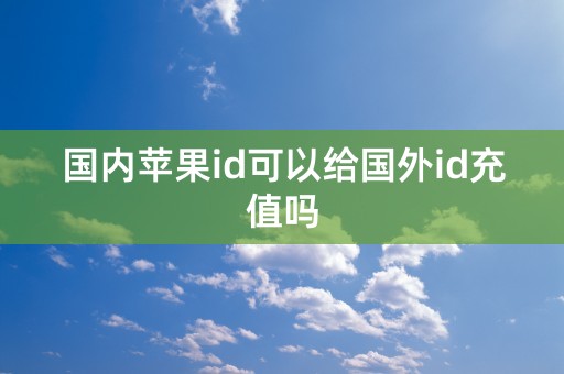 国内苹果id可以给国外id充值吗