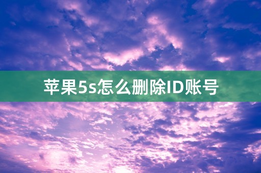 苹果5s怎么删除ID账号