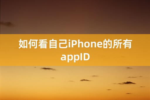 如何看自己iPhone的所有appID