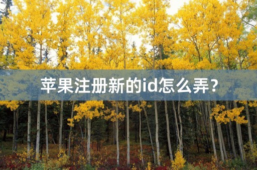 苹果注册新的id怎么弄？