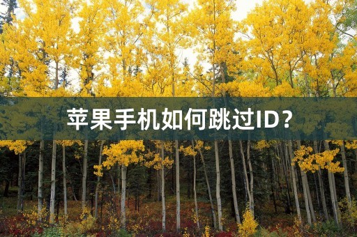 苹果手机如何跳过ID？