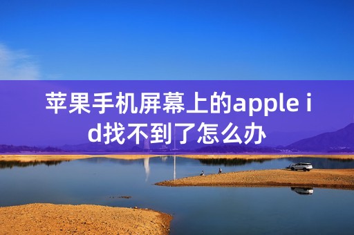 苹果手机屏幕上的apple id找不到了怎么办