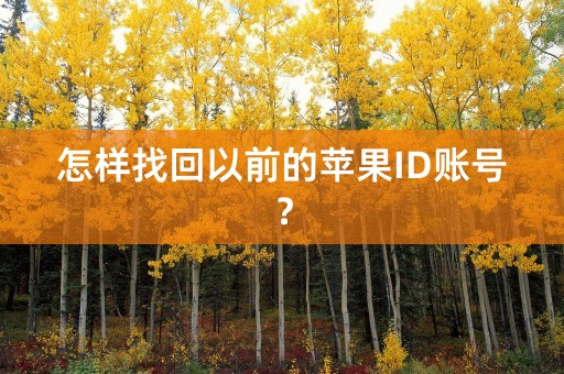 怎样找回以前的苹果ID账号？