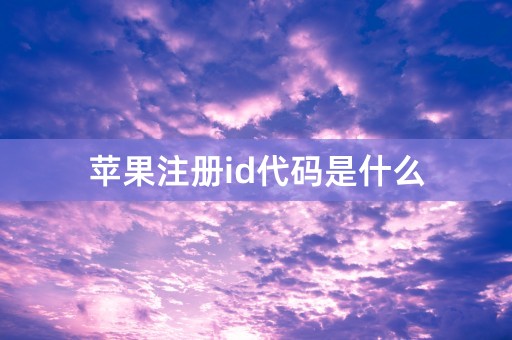 苹果注册id代码是什么