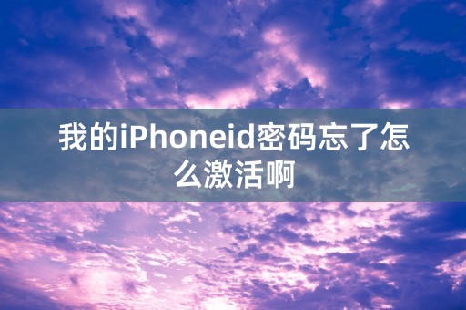 我的iPhoneid密码忘了怎么激活啊