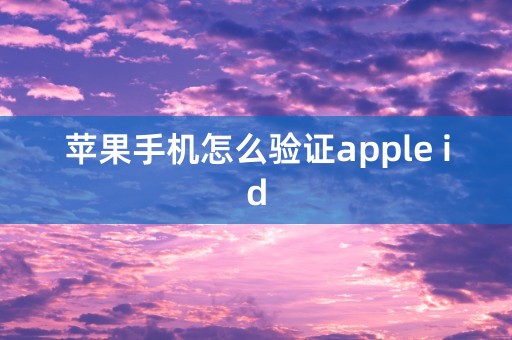 苹果手机怎么验证apple id