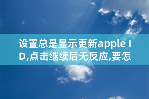 设置总是显示更新apple ID,点击继续后无反应,要怎么处理?