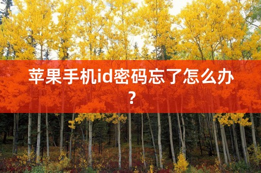 苹果手机id密码忘了怎么办？