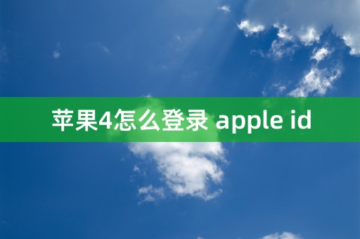 苹果4怎么登录 apple id