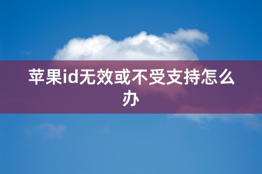 苹果id无效或不受支持怎么办