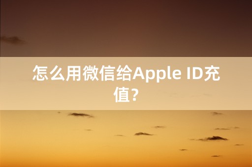 怎么用微信给Apple ID充值？