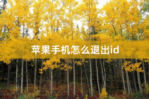 苹果手机怎么退出id