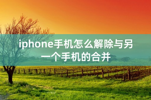 iphone手机怎么解除与另一个手机的合并