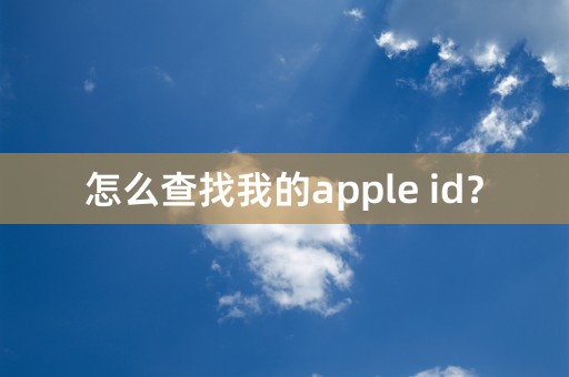 怎么查找我的apple id？