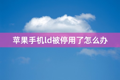 苹果手机ld被停用了怎么办