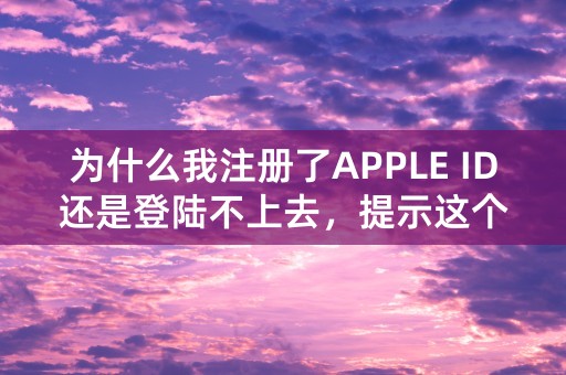 为什么我注册了APPLE ID还是登陆不上去，提示这个是什么意思？