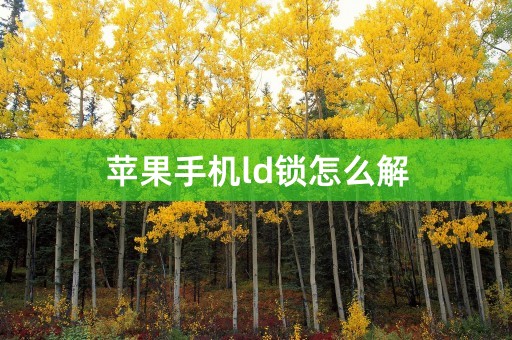 苹果手机ld锁怎么解