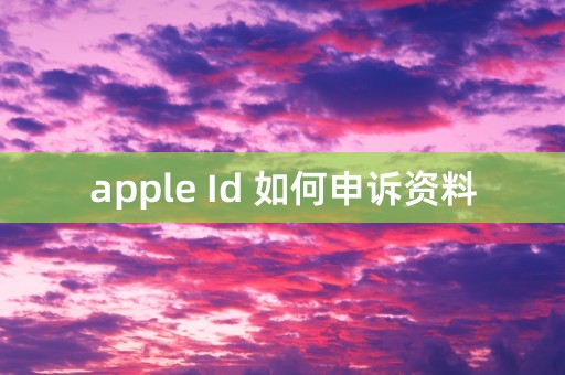 apple Id 如何申诉资料