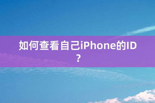 如何查看自己iPhone的ID？