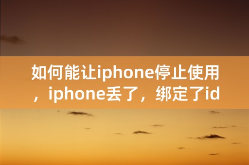 如何能让iphone停止使用，iphone丢了，绑定了id