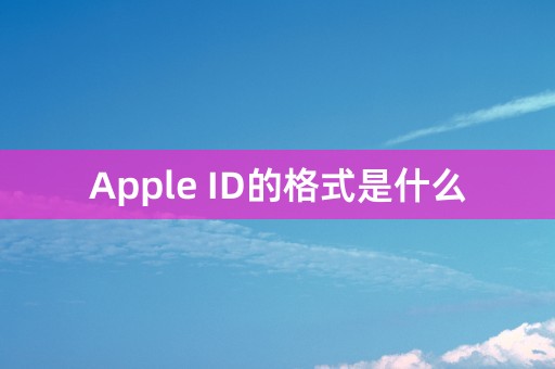 Apple ID的格式是什么