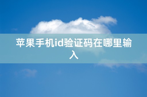 苹果手机id验证码在哪里输入