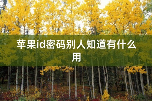 苹果id密码别人知道有什么用