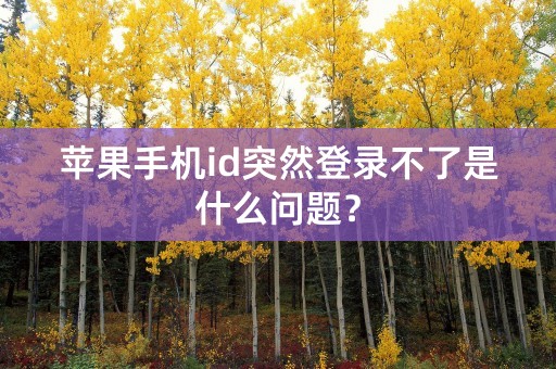 苹果手机id突然登录不了是什么问题？