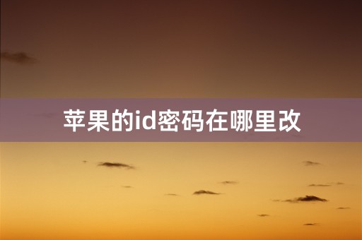 苹果的id密码在哪里改