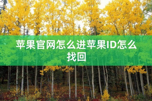 苹果官网怎么进苹果ID怎么找回