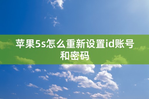 苹果5s怎么重新设置id账号和密码