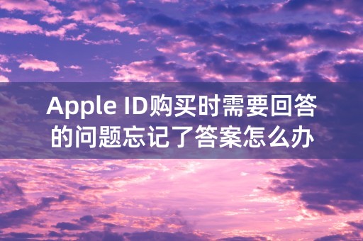 Apple ID购买时需要回答的问题忘记了答案怎么办