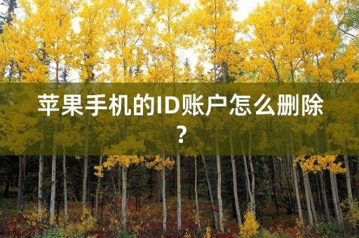 苹果手机的ID账户怎么删除？