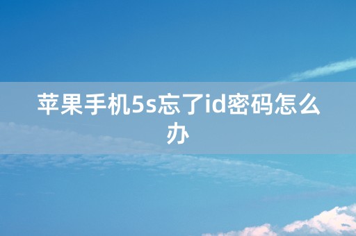 苹果手机5s忘了id密码怎么办