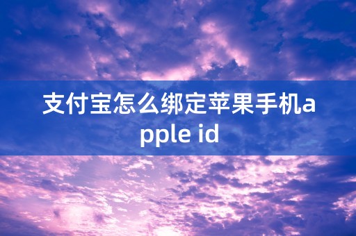 支付宝怎么绑定苹果手机apple id