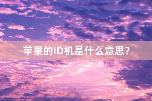 苹果的ID机是什么意思？