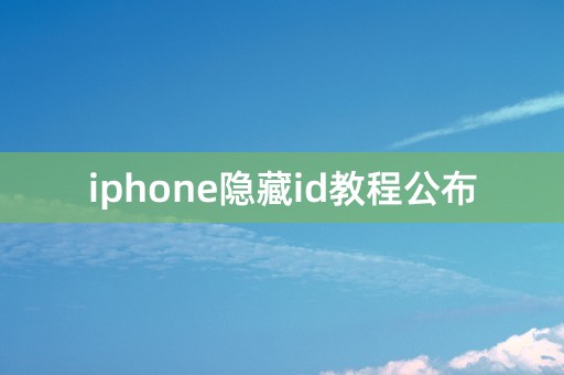 iphone隐藏id教程公布