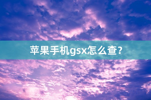 苹果手机gsx怎么查？