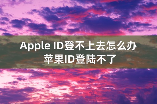 Apple ID登不上去怎么办 苹果ID登陆不了